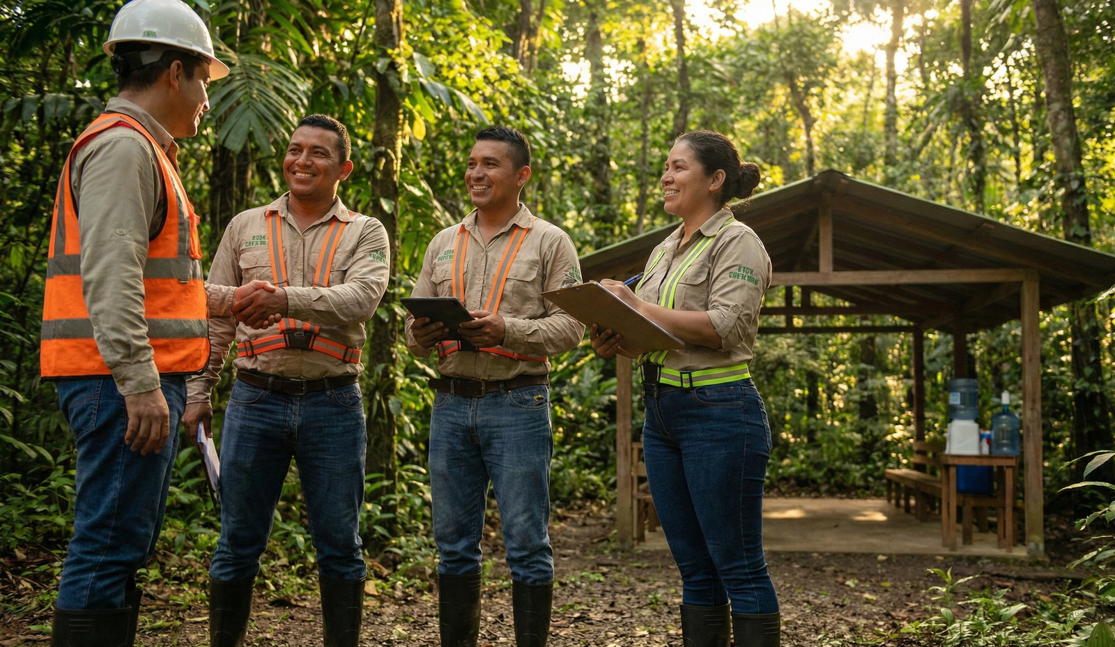 Local forestry workers at Finca Santa Rita